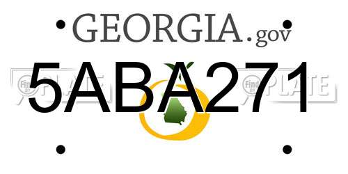 5ABA271 Georgia License Plate