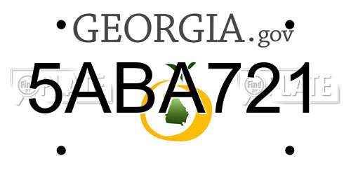 5ABA721 Georgia License Plate