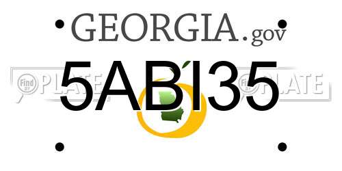 5ABI35 Georgia License Plate
