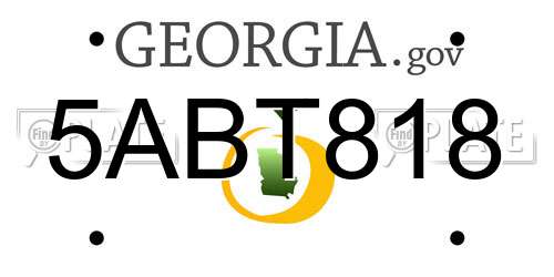 5ABT818 Georgia License Plate