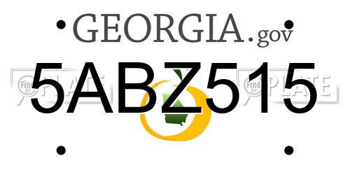 5ABZ515 Georgia License Plate