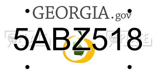 5ABZ518 Georgia License Plate
