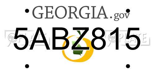 5ABZ815 Georgia License Plate