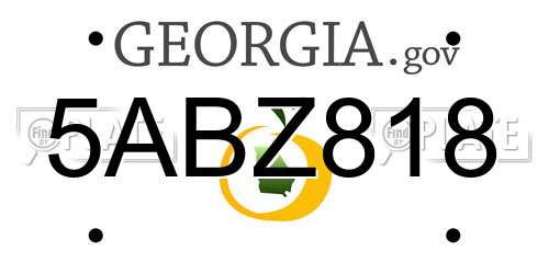 5ABZ818 Georgia License Plate