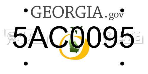 5AC0095 Georgia License Plate