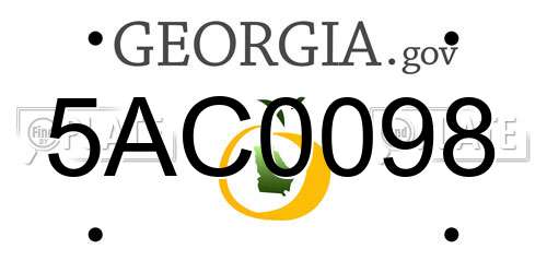 5AC0098 Georgia License Plate
