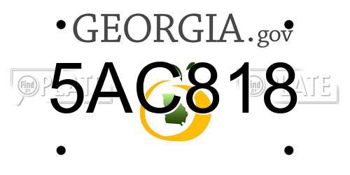 5AC818 Georgia License Plate