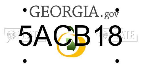5ACB18 Georgia License Plate