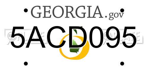 5ACD095 Georgia License Plate