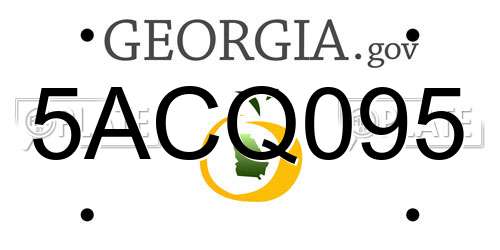5ACQ095 Georgia License Plate