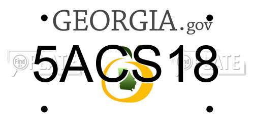 5ACS18 Georgia License Plate