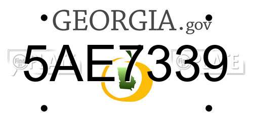 5AE7339 Georgia License Plate