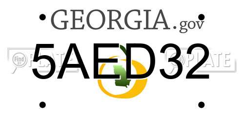 5AED32 Georgia License Plate