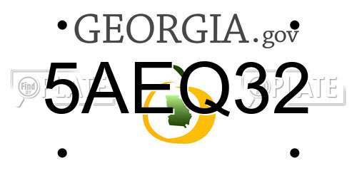 5AEQ32 Georgia License Plate
