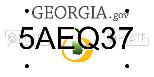 5AEQ37 Georgia License Plate