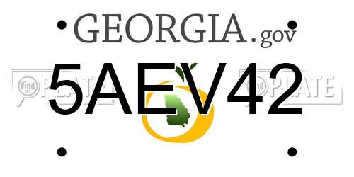 5AEV42 Georgia License Plate