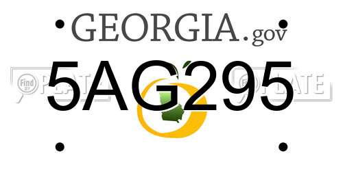 5AG295 Georgia License Plate