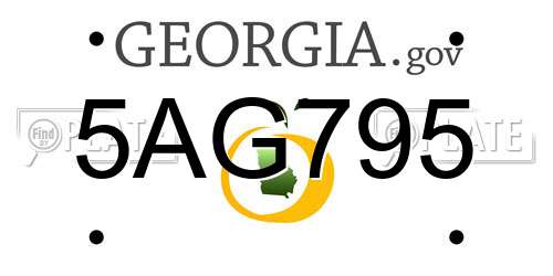 5AG795 Georgia License Plate