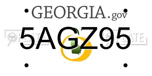 5AGZ95 Georgia License Plate