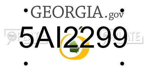 5AI2299 Georgia License Plate