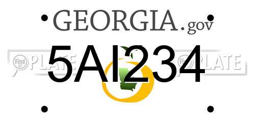 5AI234 Georgia License Plate