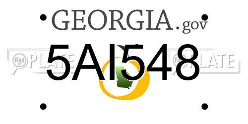 5AI548 Georgia License Plate