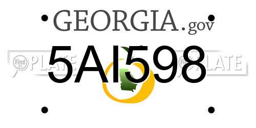 5AI598 Georgia License Plate