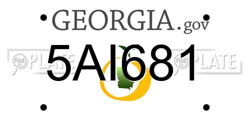 5AI681 Georgia License Plate