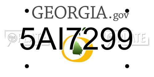 5AI7299 Georgia License Plate