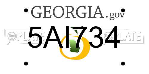5AI734 Georgia License Plate