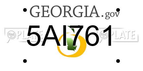 5AI761 Georgia License Plate