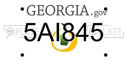 5AI845 Georgia License Plate