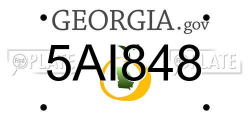 5AI848 Georgia License Plate
