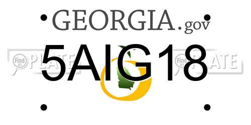 5AIG18 Georgia License Plate