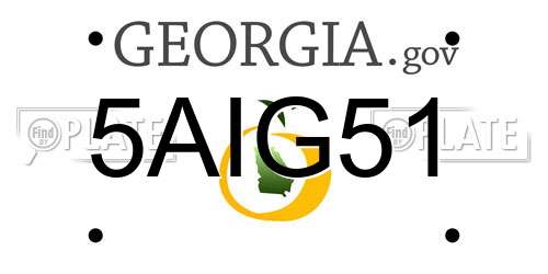 5AIG51 Georgia License Plate