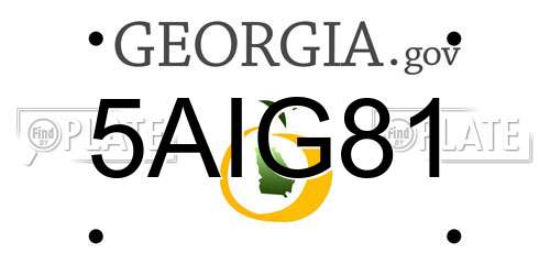 5AIG81 Georgia License Plate