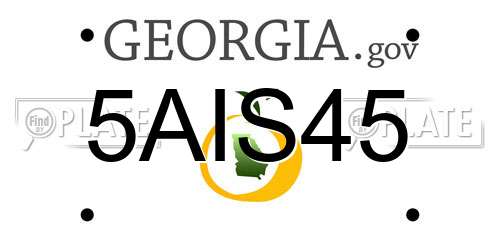 5AIS45 Georgia License Plate