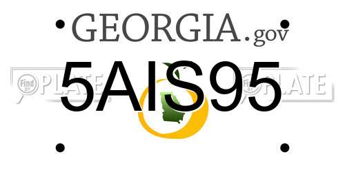 5AIS95 Georgia License Plate