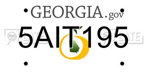 5AIT195 Georgia License Plate