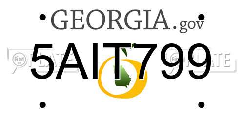 5AIT799 Georgia License Plate