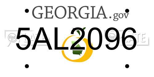 5AL2096 Georgia License Plate