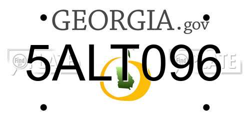 5ALT096 Georgia License Plate