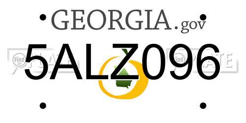 5ALZ096 Georgia License Plate