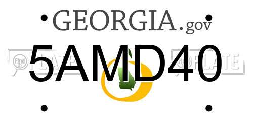 5AMD40 Georgia License Plate