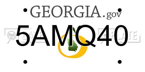 5AMQ40 Georgia License Plate