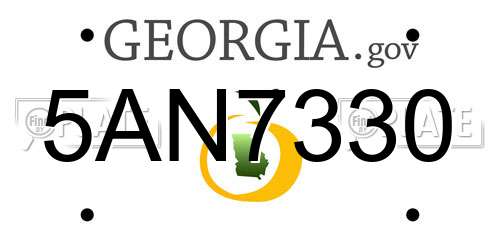 5AN7330 Georgia License Plate