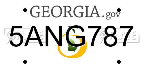 5ANG787 Georgia License Plate