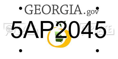 5AP2045 Georgia License Plate