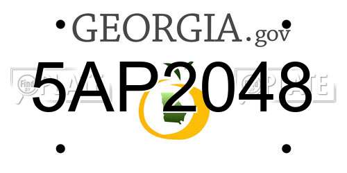 5AP2048 Georgia License Plate