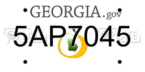 5AP7045 Georgia License Plate